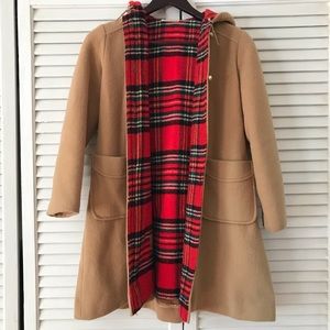Rothschild plaid lined camel coat